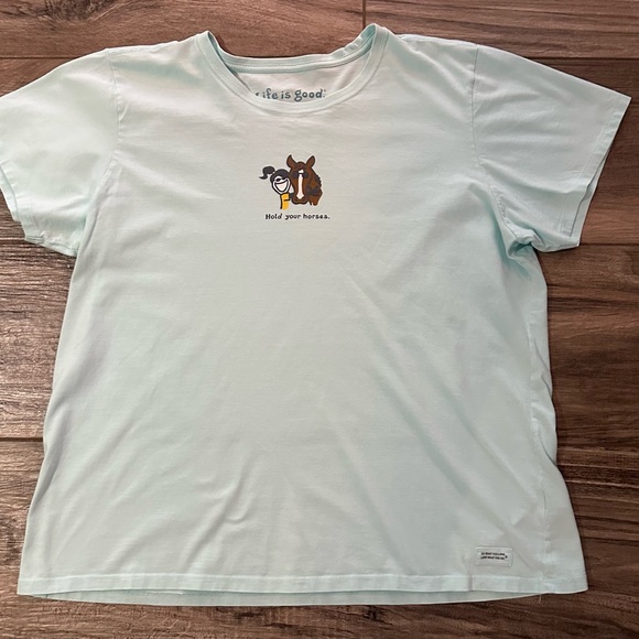 Life Is Good Tops - Life Is Good ' Hold your Horses' Women's graffic tee